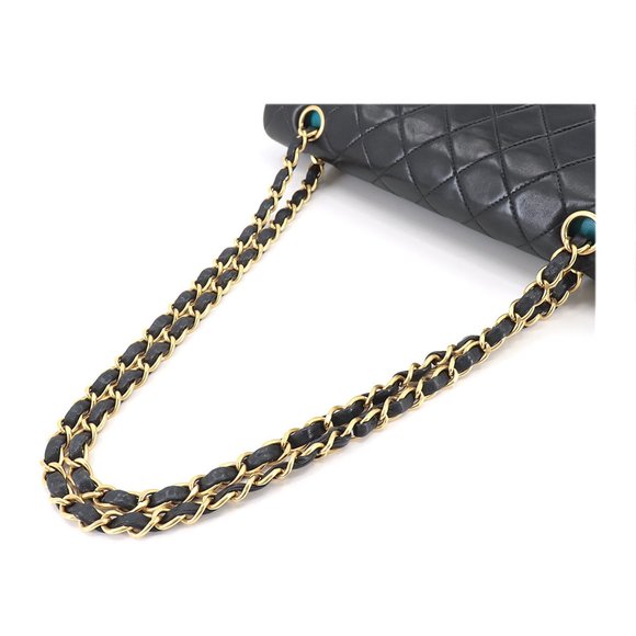 CHANEL Matelasse 25 Chain Shoulder Bag Leather Black Blue Bicolor A01112 Gold... - Picture 5 of 9